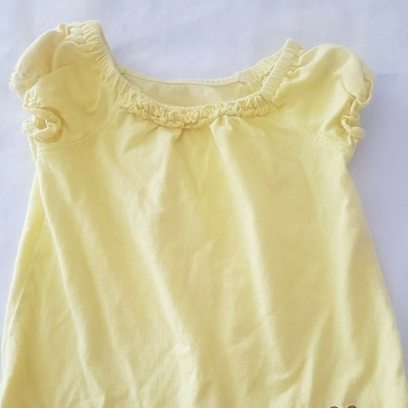 Emmas Garden Blouse Top Size 24 months Yellow Embroidery Floral Short Sleeve - Picture 8 of 12
